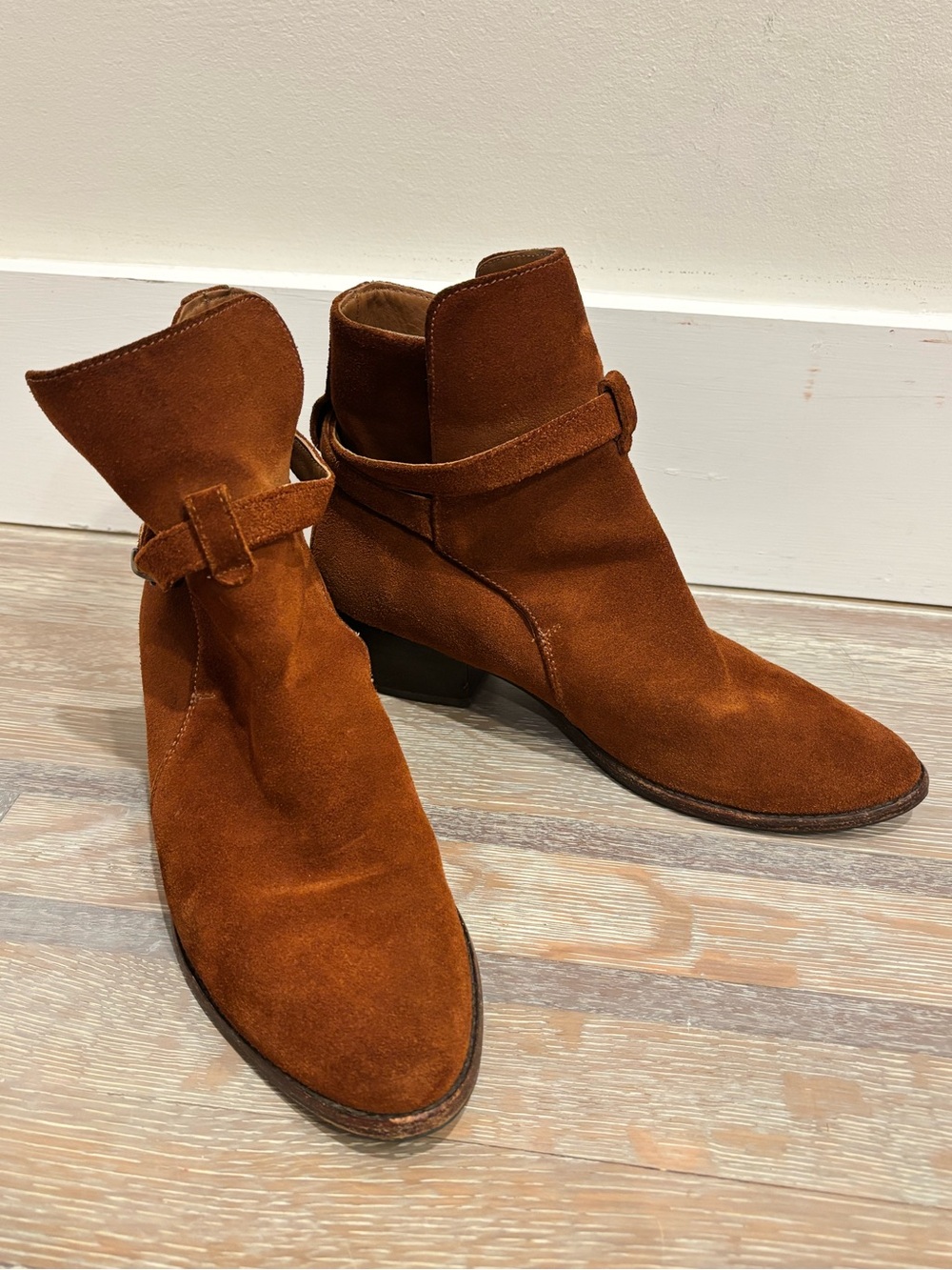 Thursday Boot Company Women's Suede Ankle Boots in Rust Brown